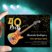 Invitation 40e fête d'anniversaire 40 Rocks Parties scintilla