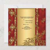 Invitation 40e fête d'anniversaire Asiatique Gold Bamboo Roug (Dos)