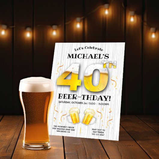 Invitation 40e fête d'anniversaire de la bière Jalon