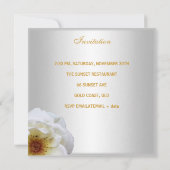 Invitation 40e fête d'anniversaire Elégante Fleur jaune blanc (Dos)