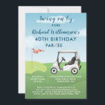 Invitation 40e fête d'anniversaire Fête de Golf pour hommes<br><div class="desc">Cette 40e Invitation de fête d'anniversaire amusante a un thème de golf et il est parfait pour un Golfeur. Il dispose d'un chariot sur un parcours et beaucoup à personnaliser pour rendre approprié pour votre propre événement. Nous avons tous les ingrédients pour en faire une fête spéciale — à commencer...</div>