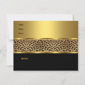Invitation 40e fête d'anniversaire Leopard Gold Bl (Dos)