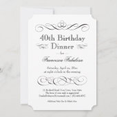 Invitation 40e fête d'anniversaire Mange Boire et être fabule (Dos)