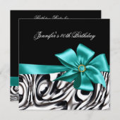 Invitation 40e fête d'anniversaire Noir Blanc Abstrait Bow (Devant / Derrière)