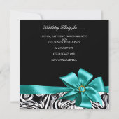 Invitation 40e fête d'anniversaire Noir Blanc Abstrait Bow (Dos)