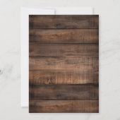 Invitation 40e fête d'anniversaire Tournesol en bois rustique (Dos)