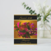 Invitation 40e Gold Black Elegant Classy Masquerade masques (Debout devant)