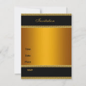 Invitation 40e Gold Black Elegant Classy Masquerade masques (Dos)