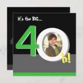 Invitation 40e Grand 4-Oh ! Fête d'anniversaire Modèle photo (Devant / Derrière)