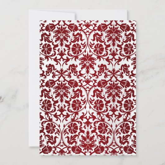 Invitation 40e modèle d'anniversaire de fleurs rubis et blanc (Dos)