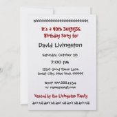 Invitation 40e Modèle d'invitation à la fête d'anniversaire S (Dos)