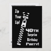 Invitation 40e Modèle d'invitation à la fête d'anniversaire S (Devant / Derrière)