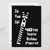 Invitation 40e Modèle d'invitation à la fête d'anniversaire S (Devant / Derrière)