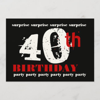 Invitation 40e Modèle d'invitation à la fête d'anniversaire S