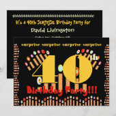 Invitation 40e Modèle d'invitation à la fête d'anniversaire S (Devant / Derrière)