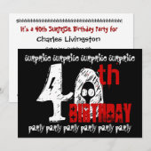 Invitation 40e Modèle d'invitation à la fête d'anniversaire S (Devant / Derrière)