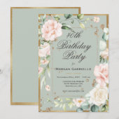 Invitation 40e Quarantième 40 Quarante Filles Anniversaire Fl (Devant / Derrière)