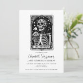 Invitation 40e Surprise Anniversaire fête Gothique Tarot Noir (Debout devant)
