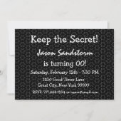 Invitation 40e SURPRISE Party Orange et Black Stripes A2 (Dos)