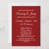 Invitation 40e Vibrant Ruby Red Damask Photo personnalisé (Dos)
