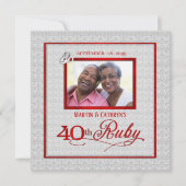 Invitation 40ème anniversaire du Mariage de Ruby fête photo à (Devant)