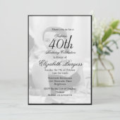 Invitation 40ème Classy Elegant Photo Monogramme Anniversaire (Debout devant)