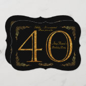 Invitation 40ème, fête d'anniversaire 40ème, grand Gatsby, no (Devant / Derrière)