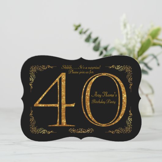 Invitation 40ème, fête d'anniversaire 40ème, grand Gatsby, no (Debout devant)