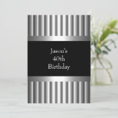 Invitation 40ème métal Chrome noir style blanc argent Mens (Debout devant)