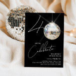 Invitation 40ème soirée d'anniversaire de Disco Ball<br><div class="desc">Fêtez le jalon de l'âge de 40 ans avec notre invitation chic et minimaliste 40th Birthday Party! Cette invitation ouvre la voie à une célébration mémorable, avec les chiffres '40' avec une touche unique - le 0 est une boule disco étincelante, qui brille sur notre arrière - plan noir branché....</div>