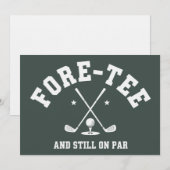 Invitation 40th Birthday Golf 40th Birthday Gift Golfing  (Devant / Derrière)