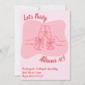 Invitation 40th Birthday ,Let’s Party Champagne, Cheers (Devant)