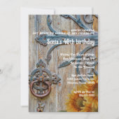 Invitation 40th Birthday Rustic Barn Door Western  (Devant)