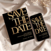 Invitation 40th Birthday Save the Date Black & Gold