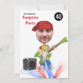 Invitation 40th Mens 🎸 🤣 Rockstar Anniversaire Guitare Funk (Devant)