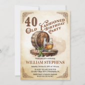 Invitation 40th Old Fashioned Whiskey Barrel Birthday Party (Devant)
