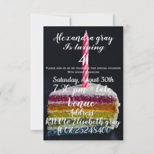 Invitation 41e anniversaire (Dos)