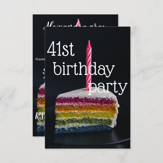 Invitation 41e anniversaire (Devant / Derrière)