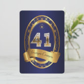 Invitation 41e anniversaire, homme de fête, couleur élégante (Debout devant)