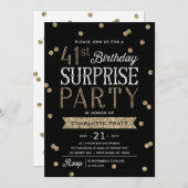 Invitation 41e Parties scintillant Confetti Surprise Party In (Devant / Derrière)