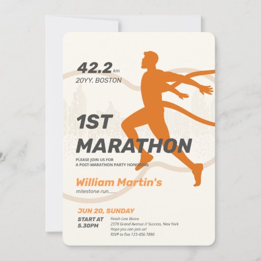 Invitation 42,2 km 1E Marathon-Post Marathon (Devant)