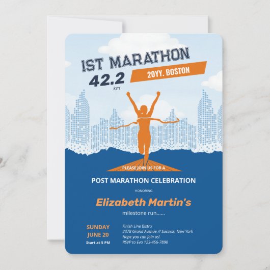 Invitation 42,2 km 1E Marathon-Post Marathon (Devant)