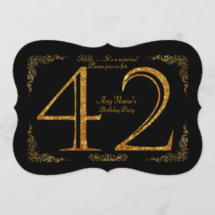 Invitation 42e, fête d'anniversaire 42e, grand Gatsby, noir e
