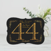 Invitation 44,Fête d'anniversaire 44,grand Gatsby,noir & or (Debout devant)
