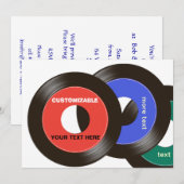 Invitation 45 disques personnalisables (Devant / Derrière)