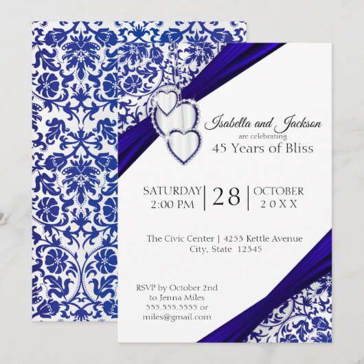 Invitation 45e / 65e Anniversaire de Saphir (Devant / Derrière)
