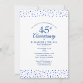 Invitation 45e 65e Anniversaire Saphir Cœurs d'Amour Bleus (Devant)