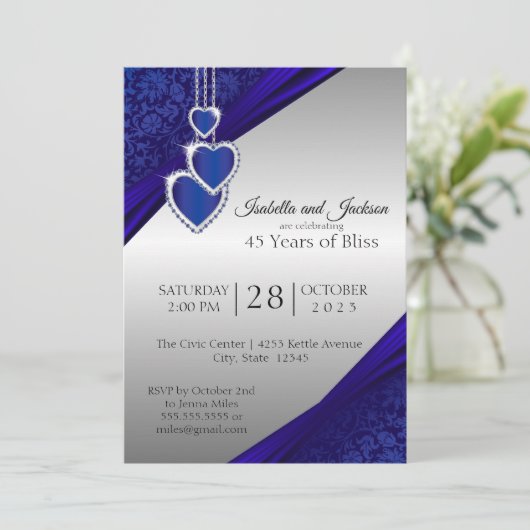 Invitation 45e / 65e Sapphire Conception de l'anniversaire d' (Debout devant)