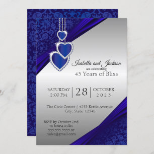 Invitation 45e / 65e Sapphire Conception de l'anniversaire d'