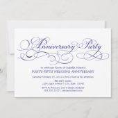 Invitation 45e anniversaire | Blanc/Bleu (Devant)